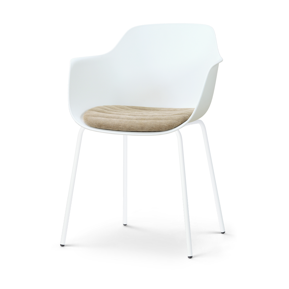 Nolon Nora-Liz eetkamerstoel wit met nougatbruin zitkussen - wit onderstel