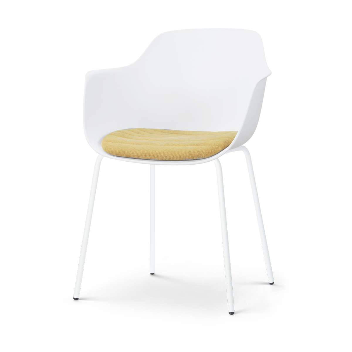 Nolon Nora-Liz eetkamerstoel wit met warm oker zitkussen - wit onderstel