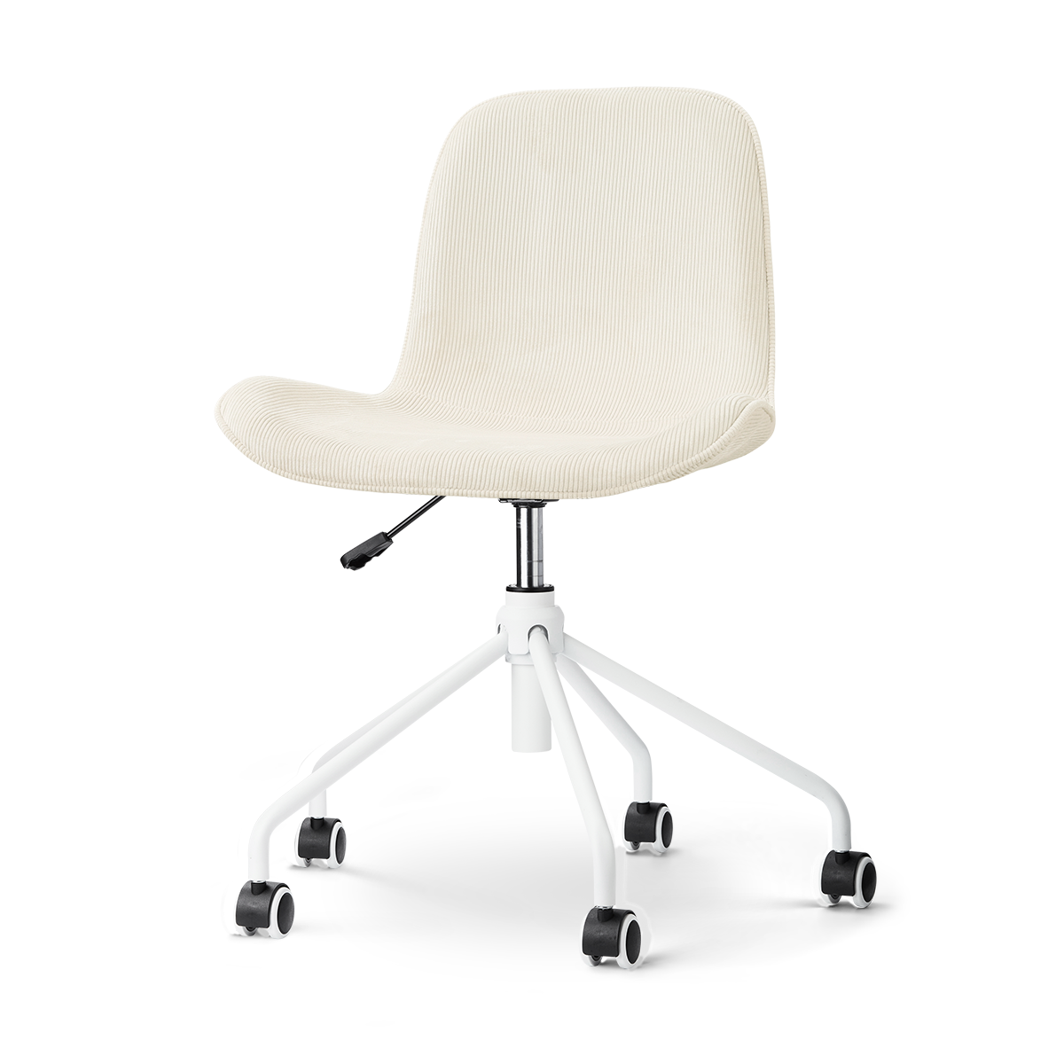 Nout-Fé bureaustoel rib beige - wit onderstel