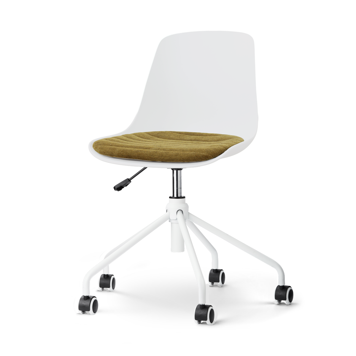 Nolon Nout-Liv eetkamerstoel wit met mosgroen zitkussen - wit onderstel