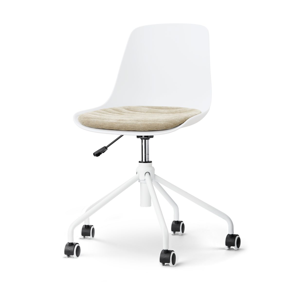 Nolon Nout-Liv eetkamerstoel wit met nougatbruin zitkussen - wit onderstel