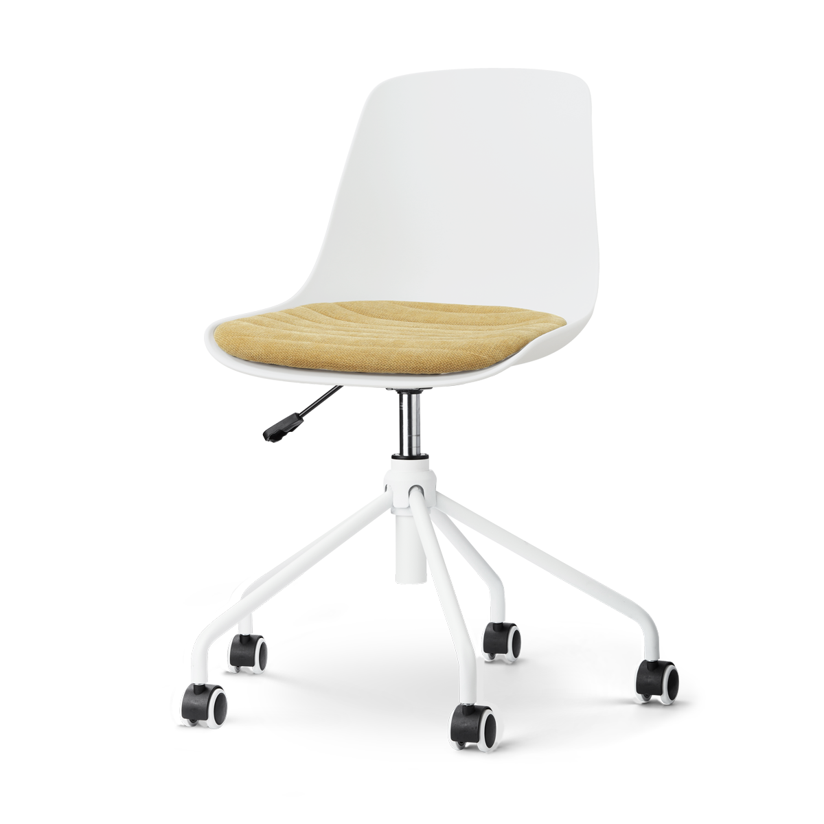 Nolon Nout-Liv eetkamerstoel wit met warm oker zitkussen - wit onderstel