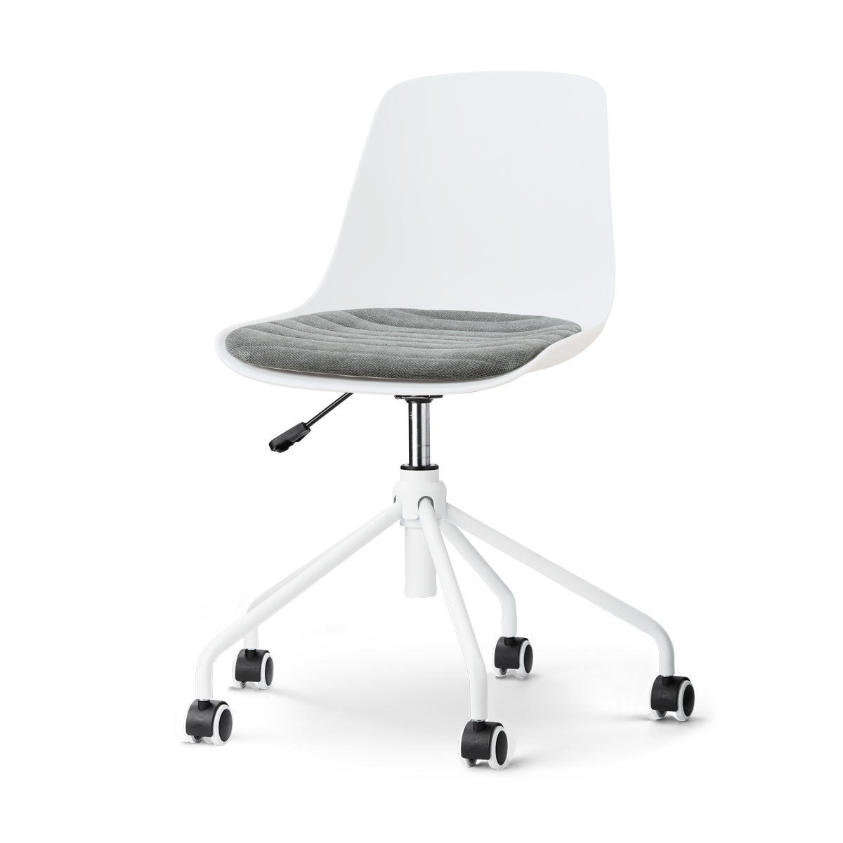 Nolon Nout-Liv eetkamerstoel wit met zeegrijs zitkussen - wit onderstel