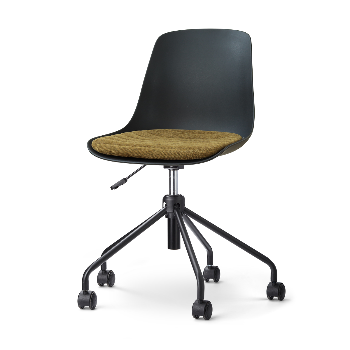 Nolon Nout-Liv eetkamerstoel zwart met mosgroen zitkussen - zwart onderstel