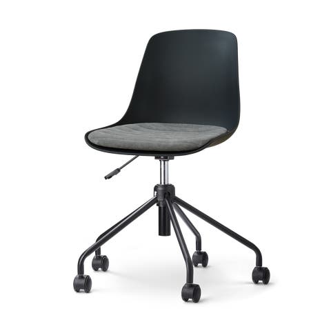 Nout-Liv eetkamerstoel zwart met zeegrijs zitkussen - zwart onderstel