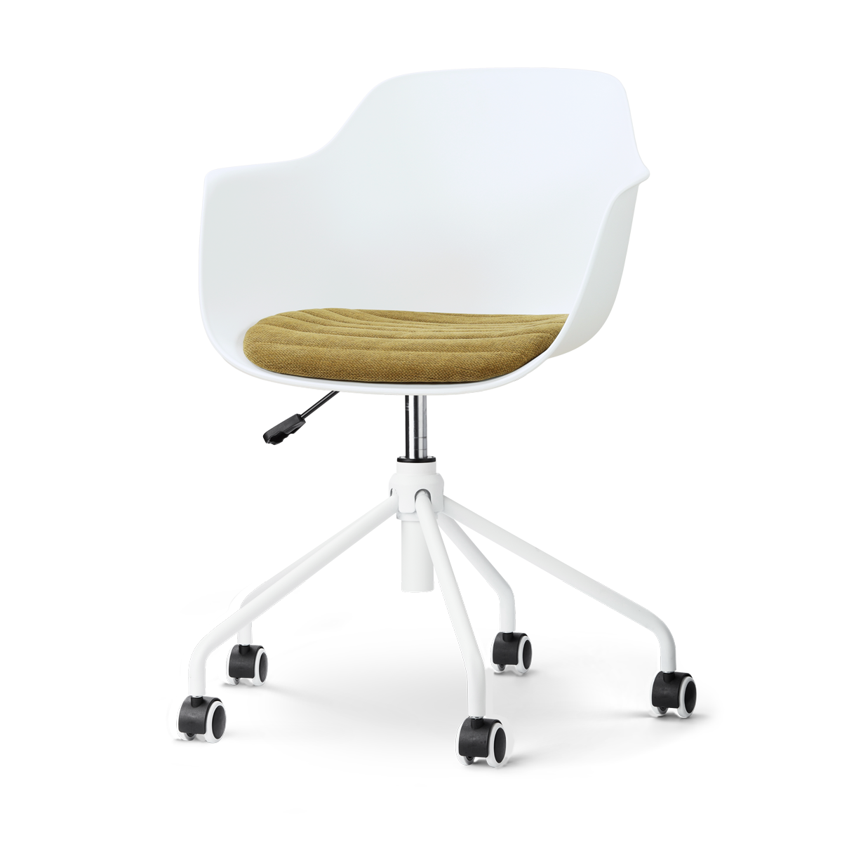 Nolon Nout-Liz eetkamerstoel wit met mosgroen zitkussen - wit onderstel