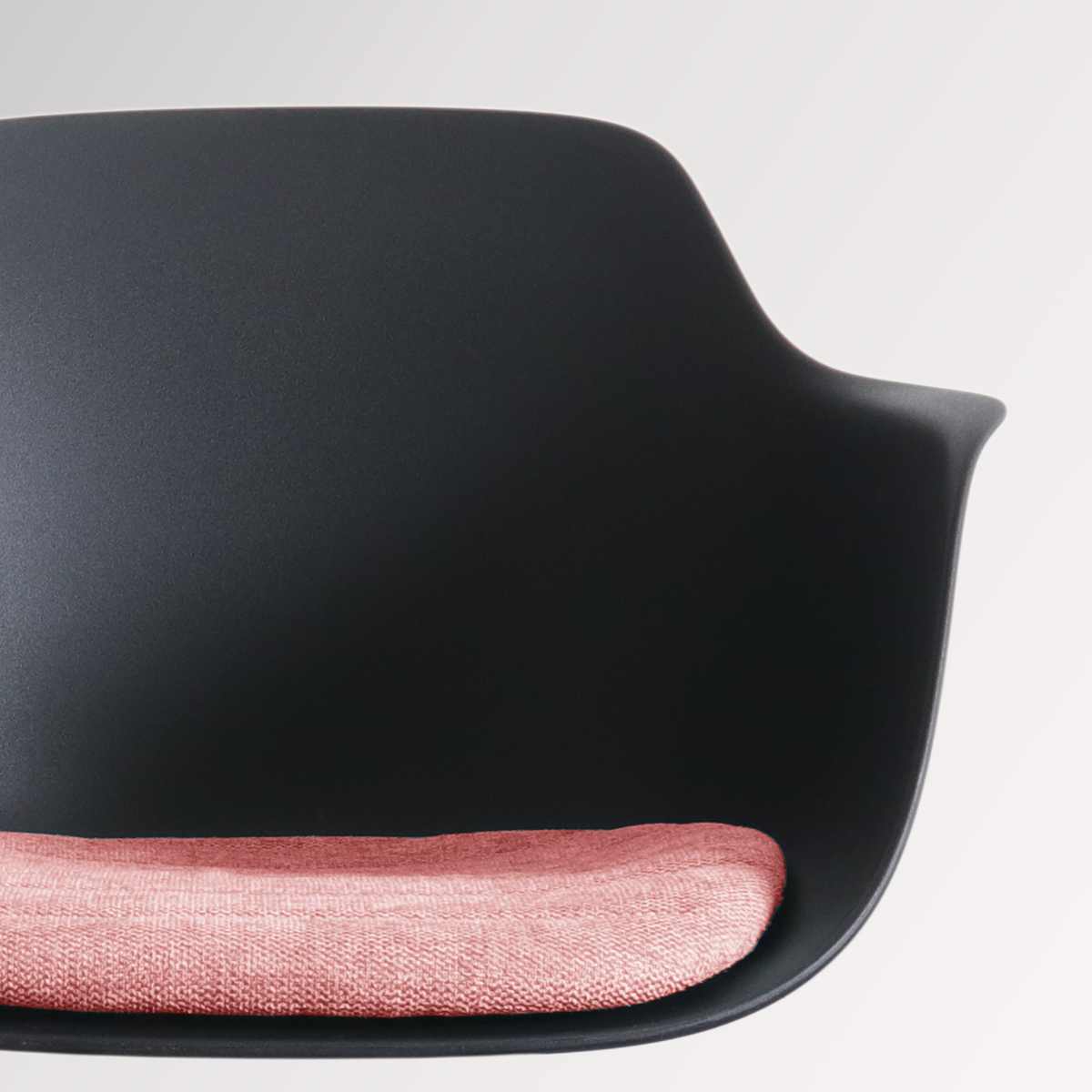 gebruiksvriendelijke draaibare eetkamerstoel zwart met terracotta rood zitkussen - zwart onderstel