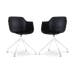 Nola-Puk draaibare eetkamerstoel zwart - wit onderstel - set van 2