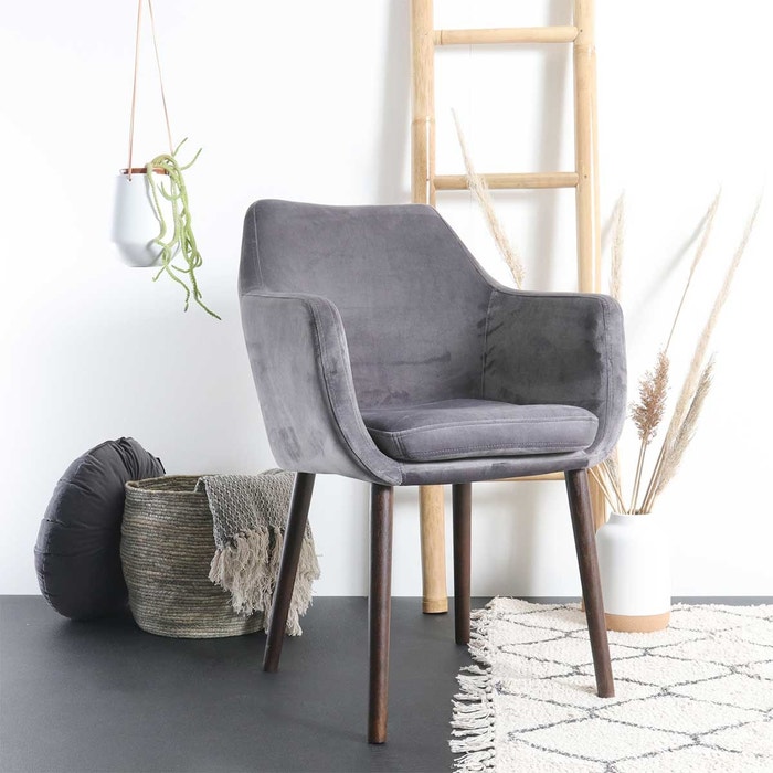 Lois velvet eetkamerstoel donkergrijs - velours - fluweel