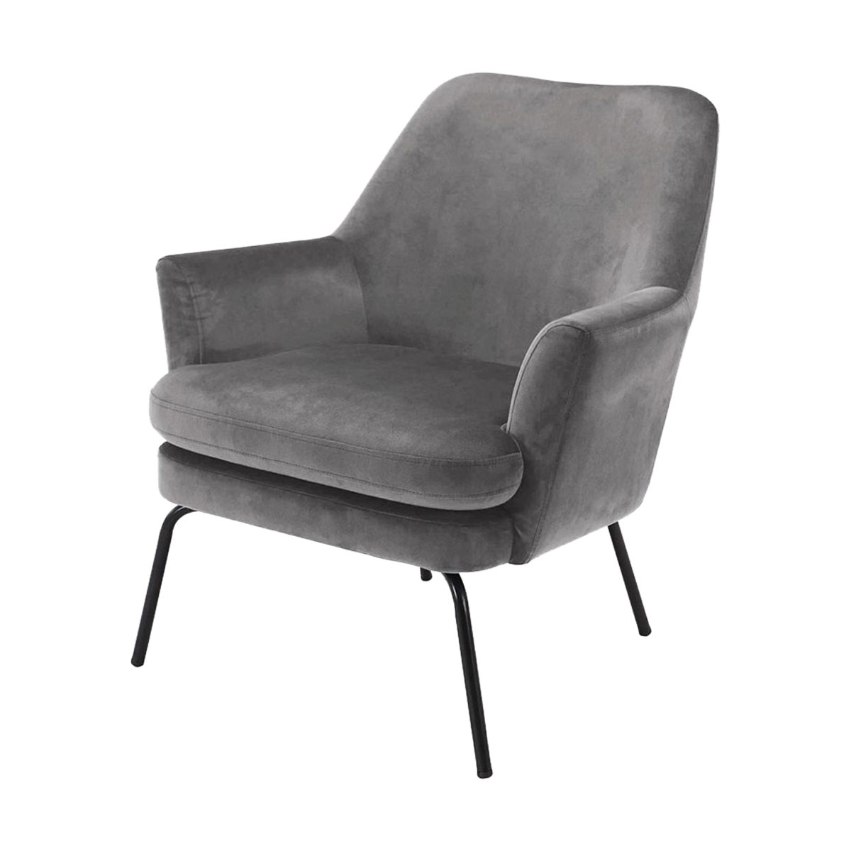Jez velvet fauteuil donkergrijs