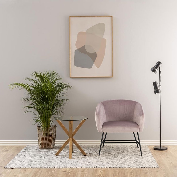 Lissy velvet fauteuil roze - velours - loungestoel