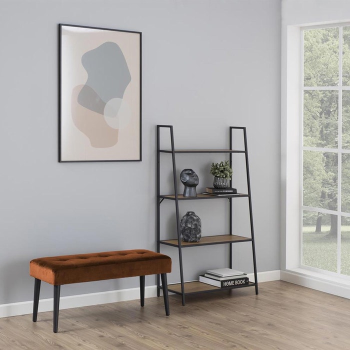 Danique velvet bankje koper - 95 x 38 cm - fluwelen - velours - halbank