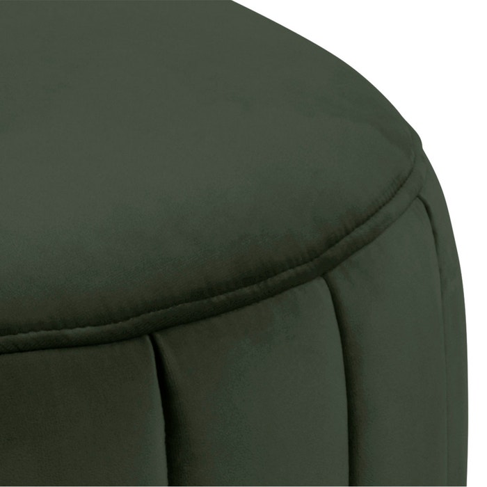 Sterre velvet poef donkergroen - Ø 60 cm - ronde - fluweel