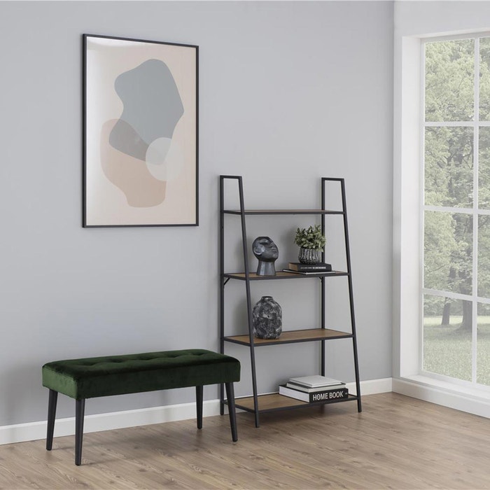Danique velvet bankje donkergroen - 95 x 38 cm - fluwelen - velours - halbank