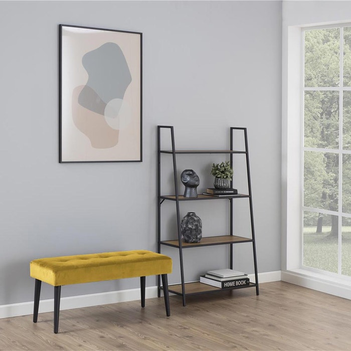 Danique velvet bankje geel - 95 x 38 cm - velours