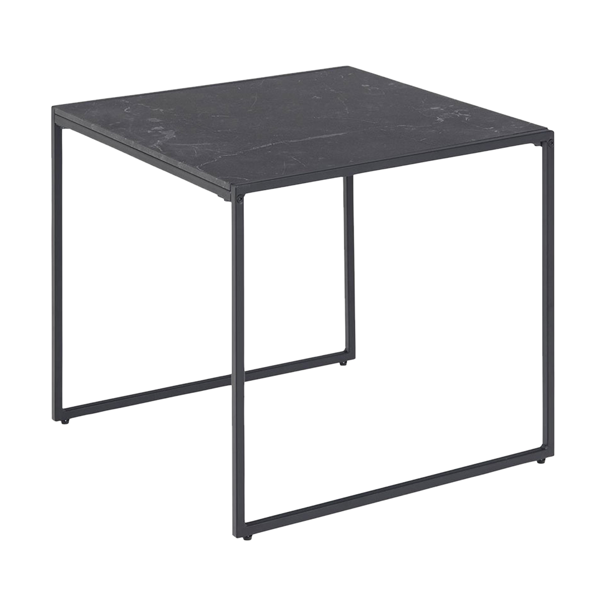 Imke salontafel marmerlook antraciet - 50 x 50 cm 