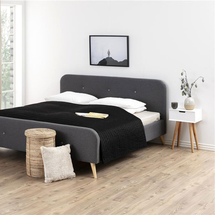 Fabienne houten nachtkastje wit - met lade - scandinavisch - 40 cm breed - tafeltje