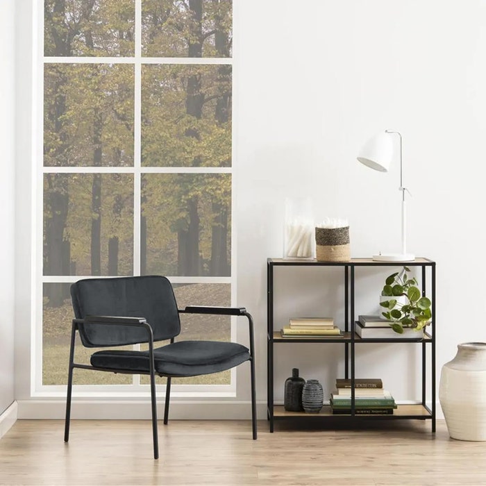 Bibi velvet fauteuil donkergrijs - fluweel - loungestoel