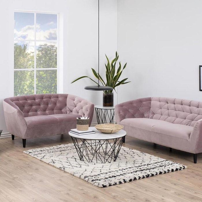 Kaat 2 zits bank roze - velvet - fluwelen