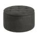 Elin poef kunstleer antraciet - Ø 60 cm