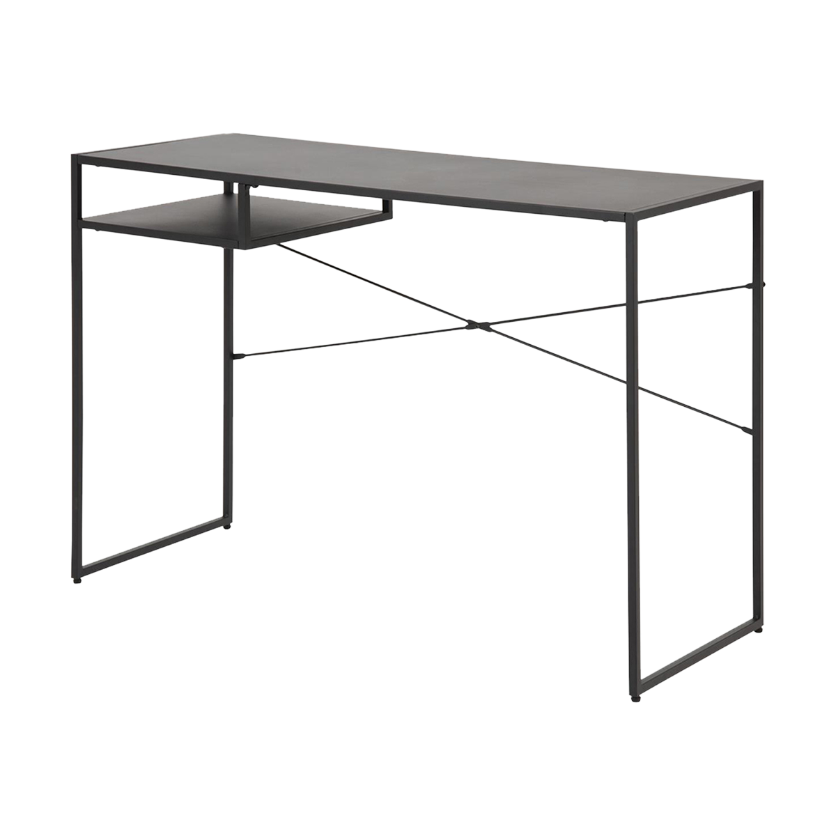 Roy metalen bureau zwart - met opbergvak - 110 x 45 cm