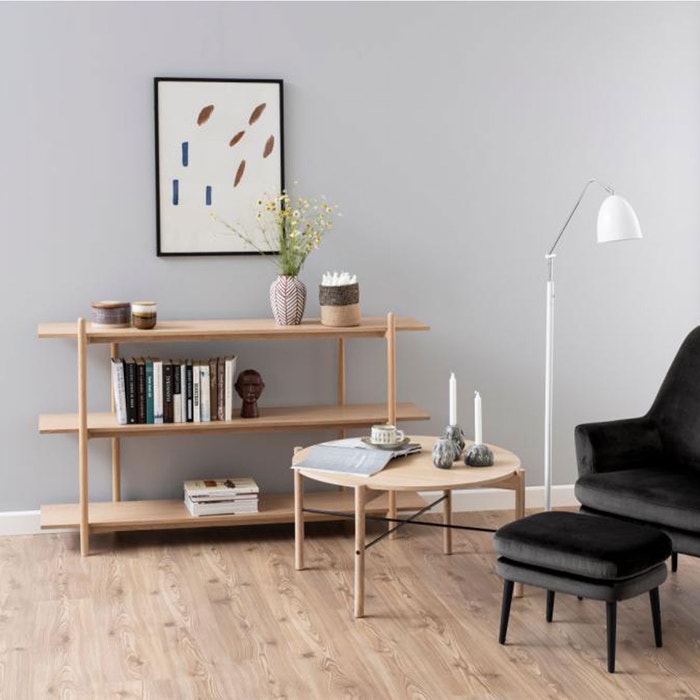 Lucas houten kast naturel - 150 x 90 cm - open - boekenkast - roomdivider