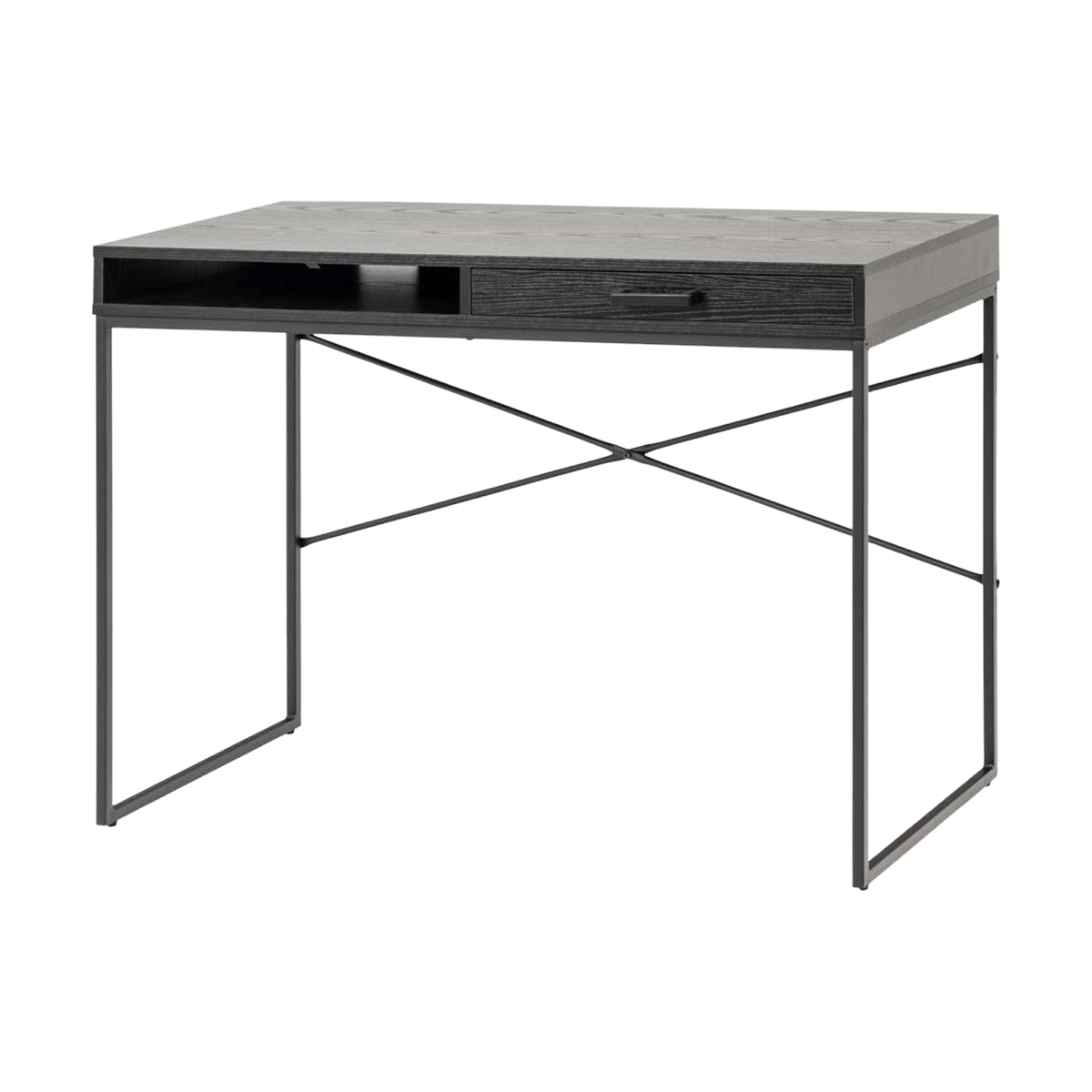 Vic houten bureau zwart - met opbergvak - 110 x 45 cm