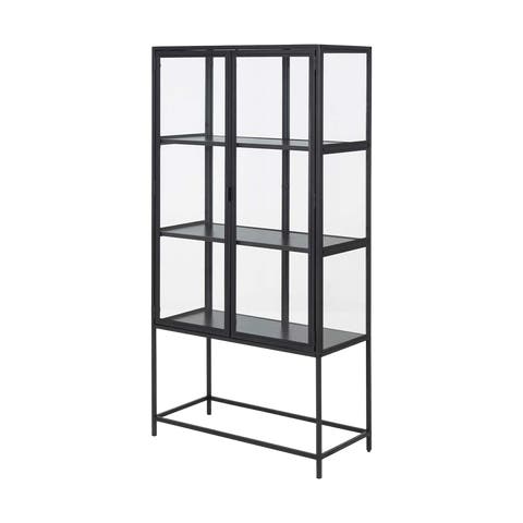 Vic vitrinekast zwart - 77 x 150 cm