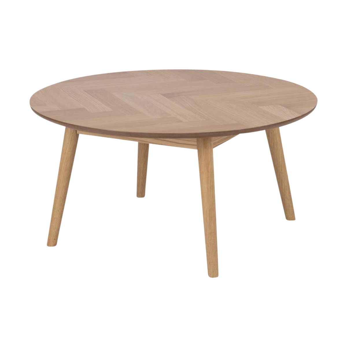 Senn houten salontafel whitewash visgraat - Ø 90 cm