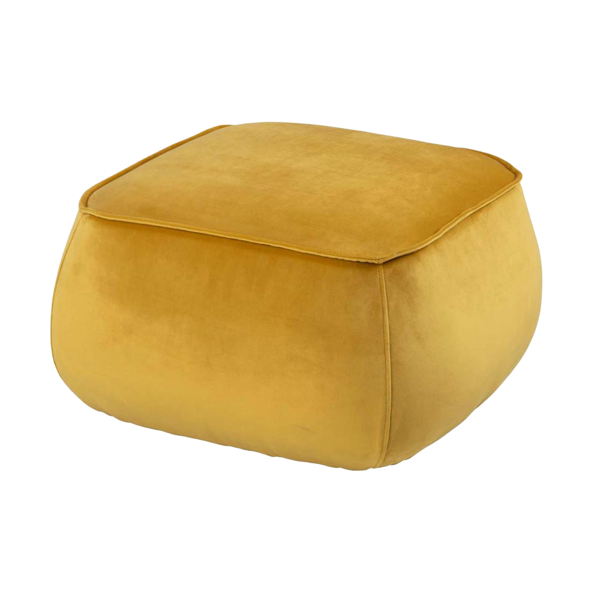 Jolie velvet poef geel - 60 x 60 cm 