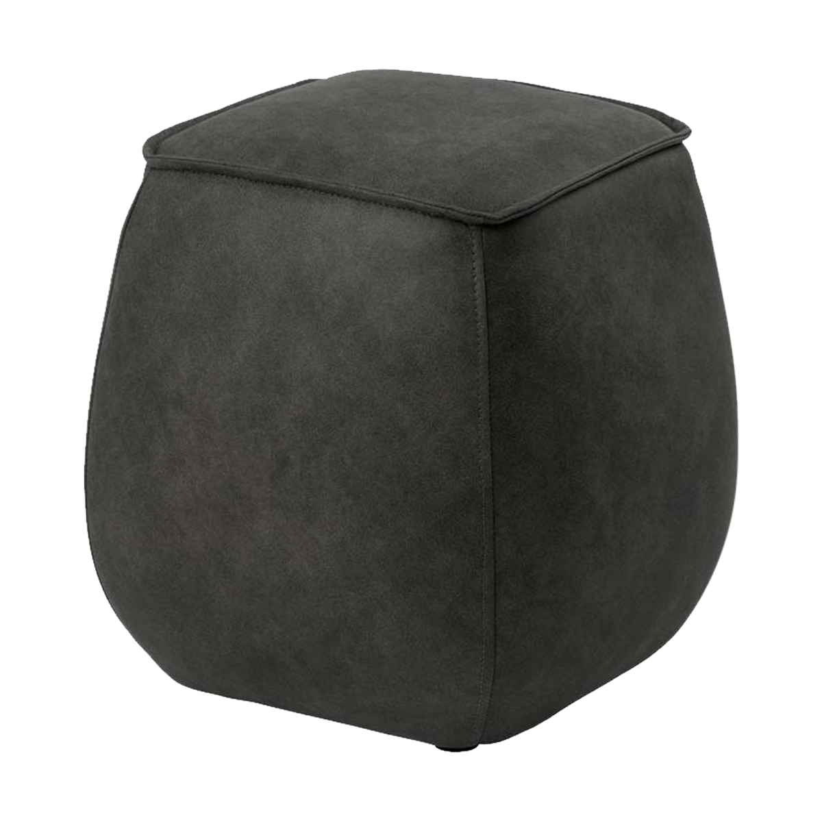 Jolie poef kunstleer donkergrijs - 40 x 40 cm