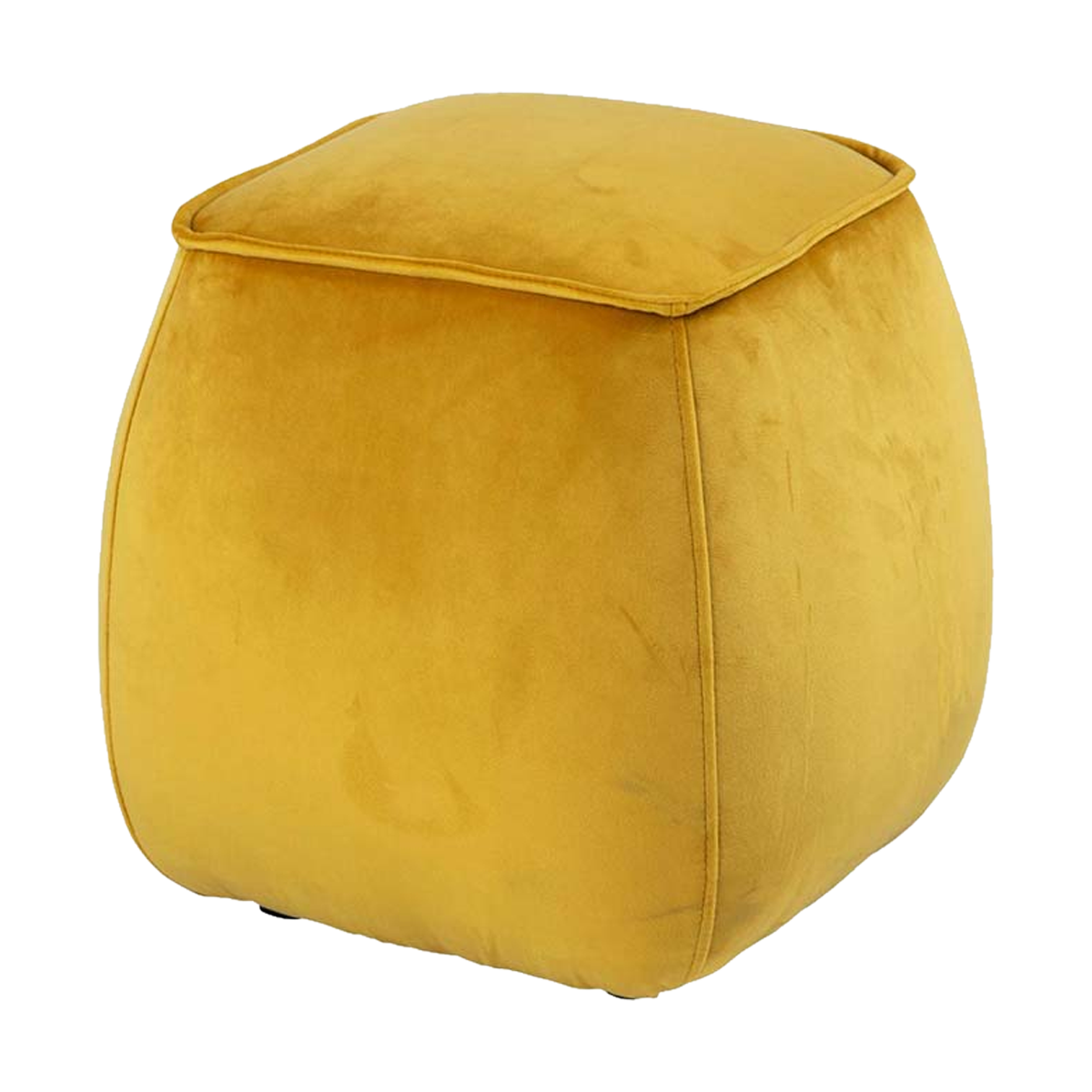 Jolie velvet poef geel - 40 x 40 cm 