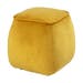 Jolie velvet poef geel - 40 x 40 cm