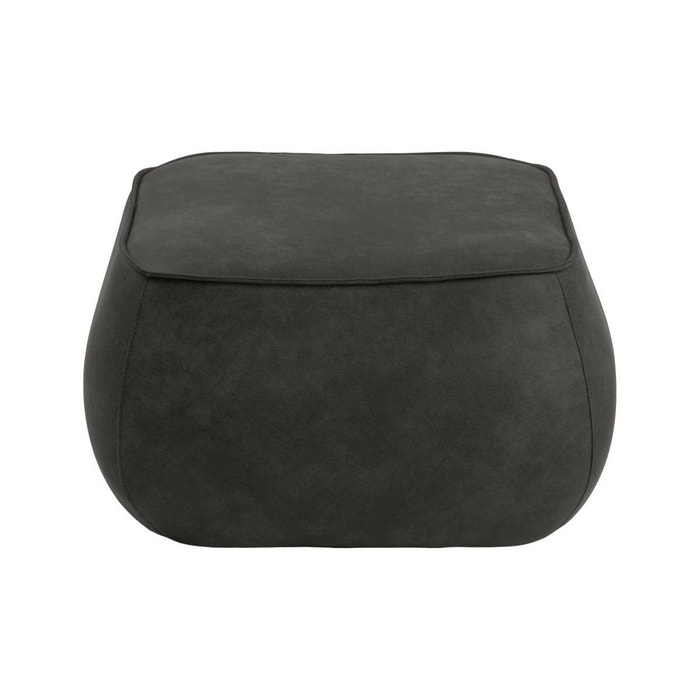 Jolie poef kunstleer donkergrijs - 60 x 60 cm - vierkante - pu leer - hocker