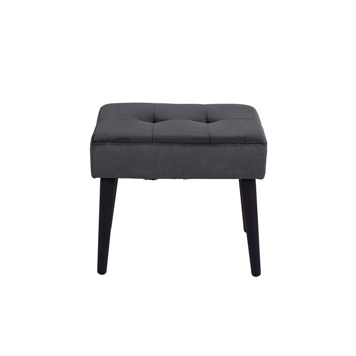 Danique velvet krukje donkergrijs - 50 x 38 cm - voetenbank - fluweel
