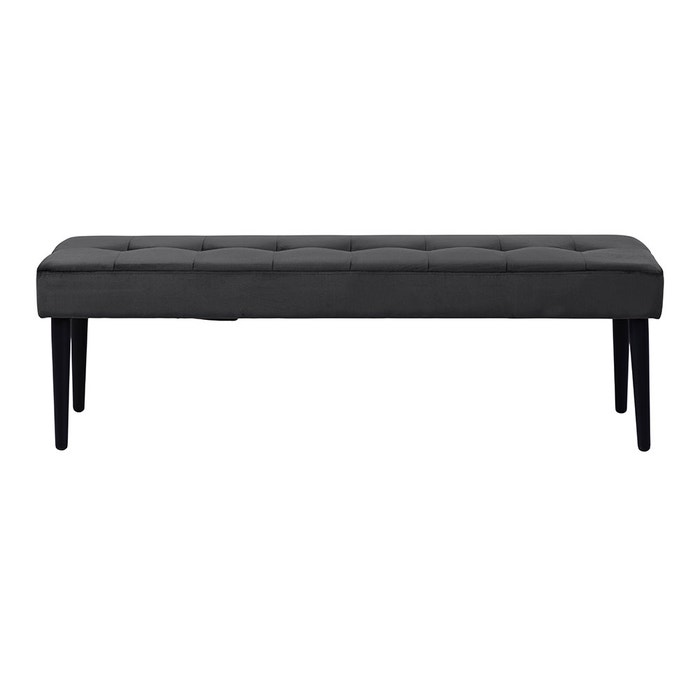Danique velvet bankje donkergrijs - 140 x 38 cm - fluweel - eetbank