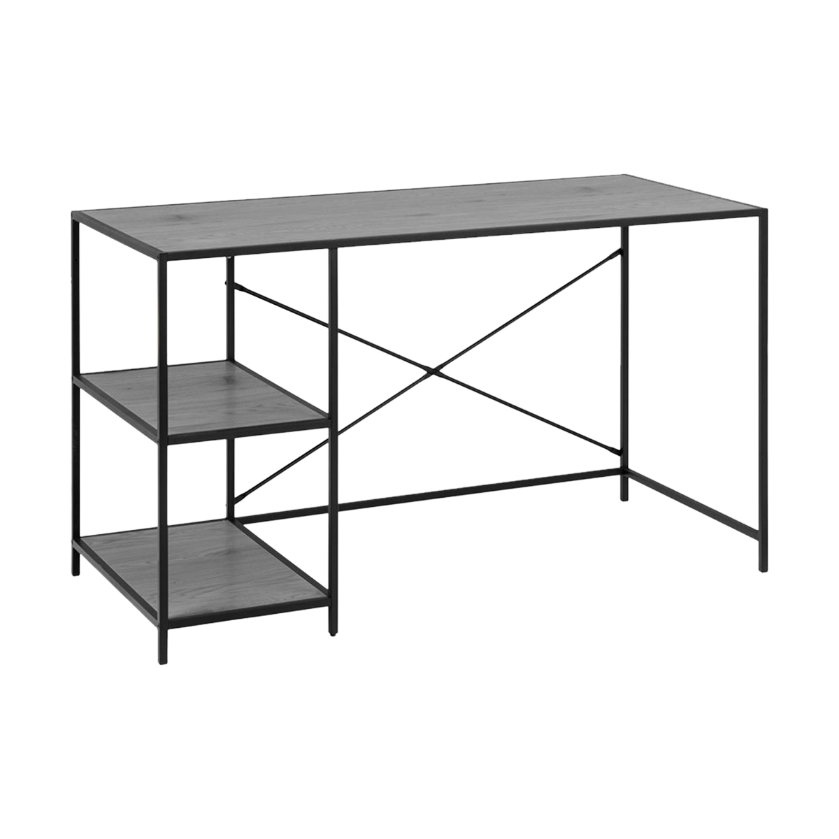 Vic houten bureau zwart - met opbergruimte - 130 x 60 cm