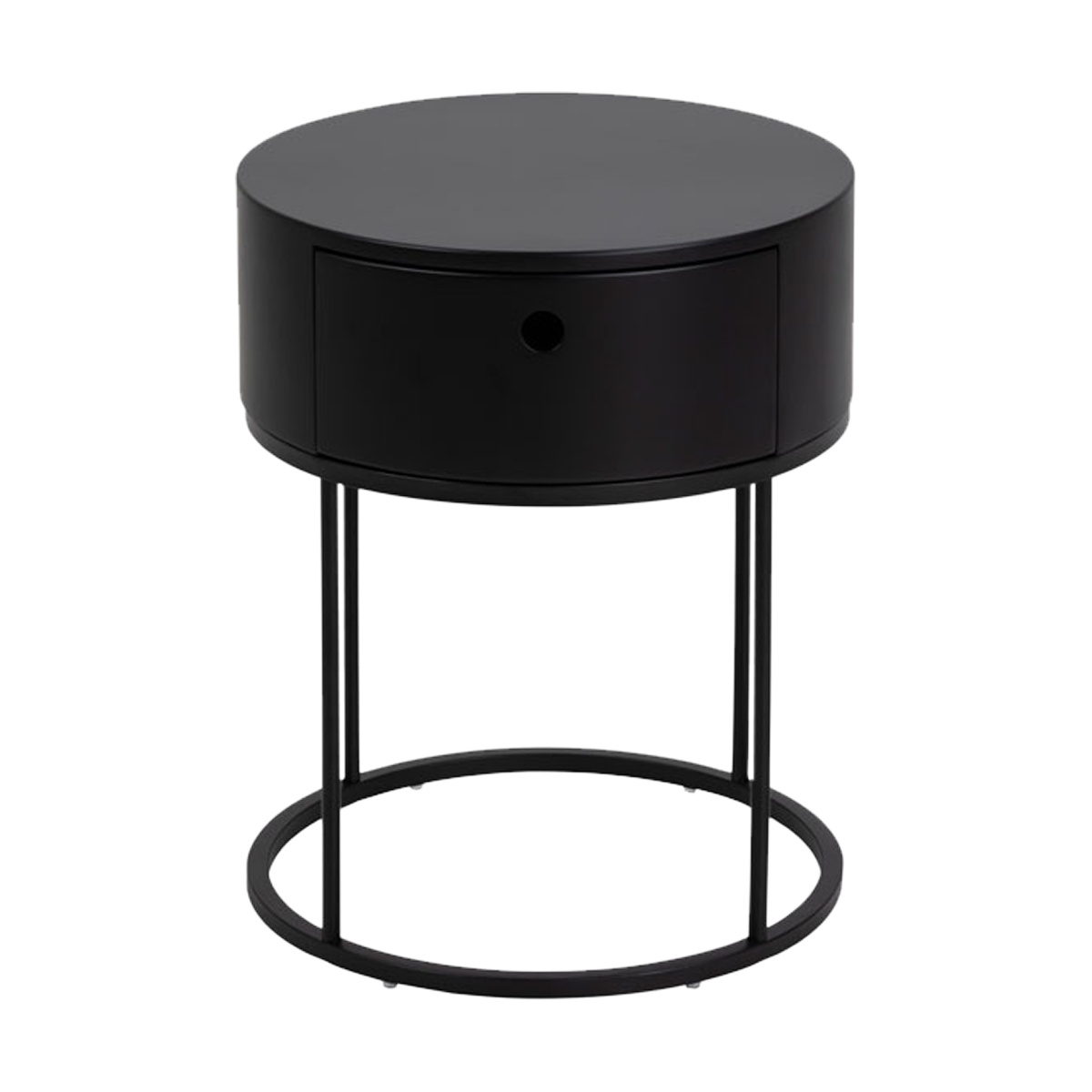 Else houten nachtkastje zwart - Ø 40 cm