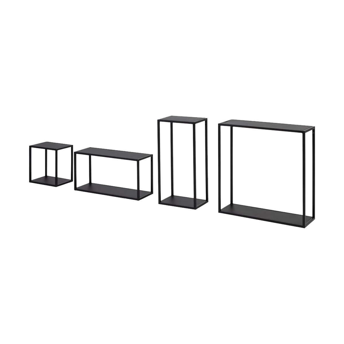 Mads metalen wandrek zwart - set van 4