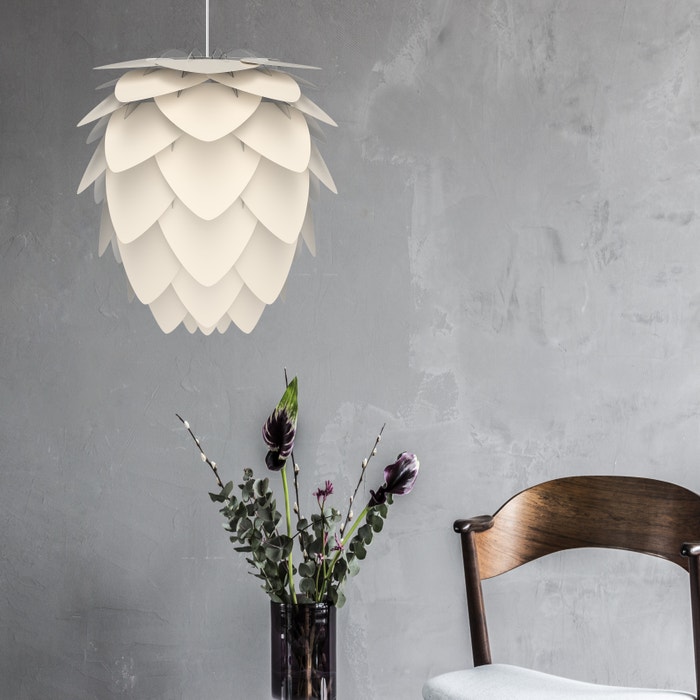 Aluvia Medium lampenkap pearl white - Ø 59 cm - parelmoer - aluminium - witte