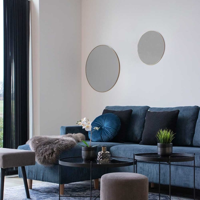 Eveline wandspiegel goud - Ø 40 cm - wandspiegel - hal - in woonkamer - kleine - slaapkamer - aan de muur