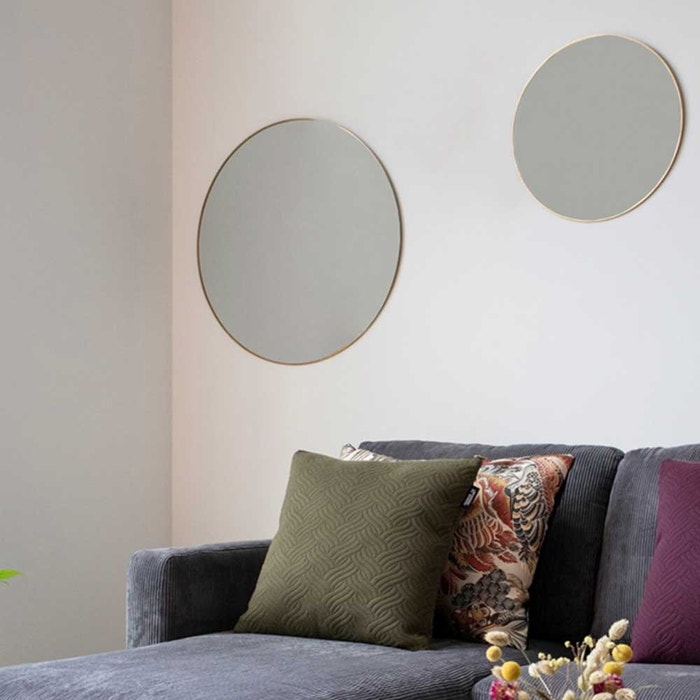 Eveline wandspiegel goud - Ø 60 cm - wandspiegel - hal - in woonkamer - slaapkamer - aan de muur