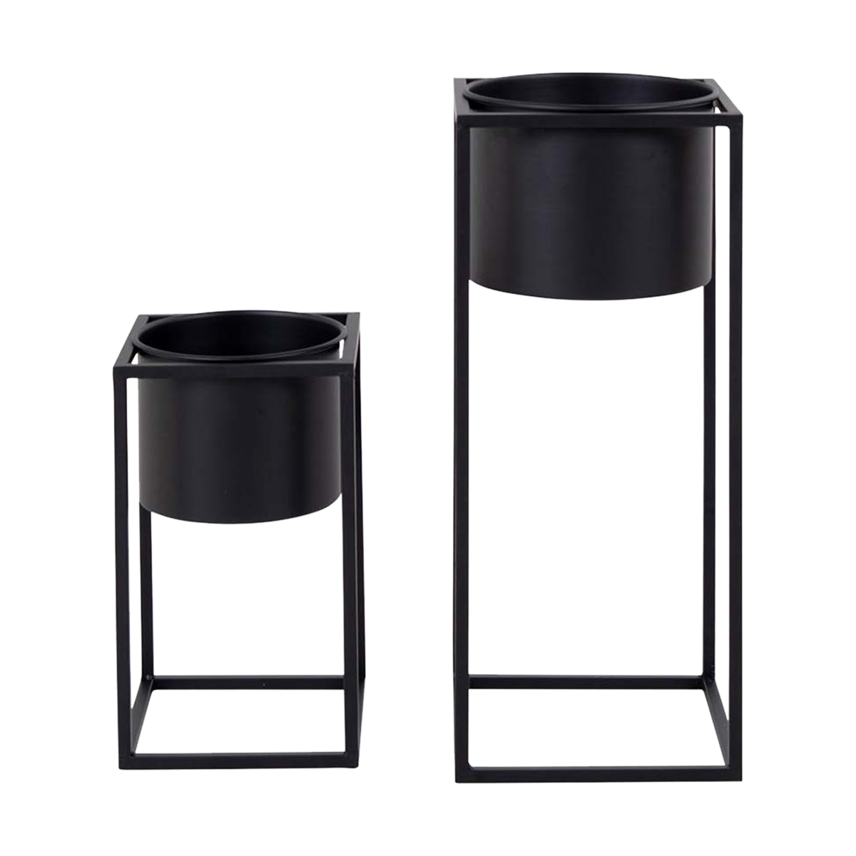 Finnley staande bloempot zwart - set van 2 