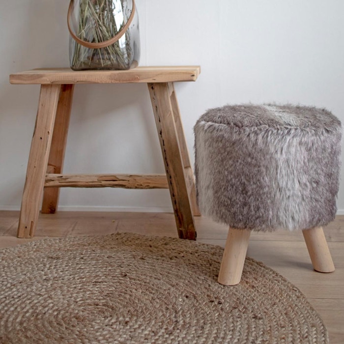 Milou jute vloerkleed naturel - Ø 150 cm - kleed - woonkamer - bruin