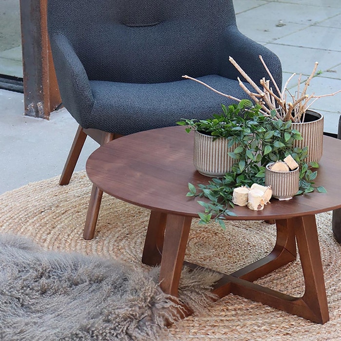 Milou jute vloerkleed naturel - Ø 180 cm - kleed - groot - woonkamer - bruin - groot rond