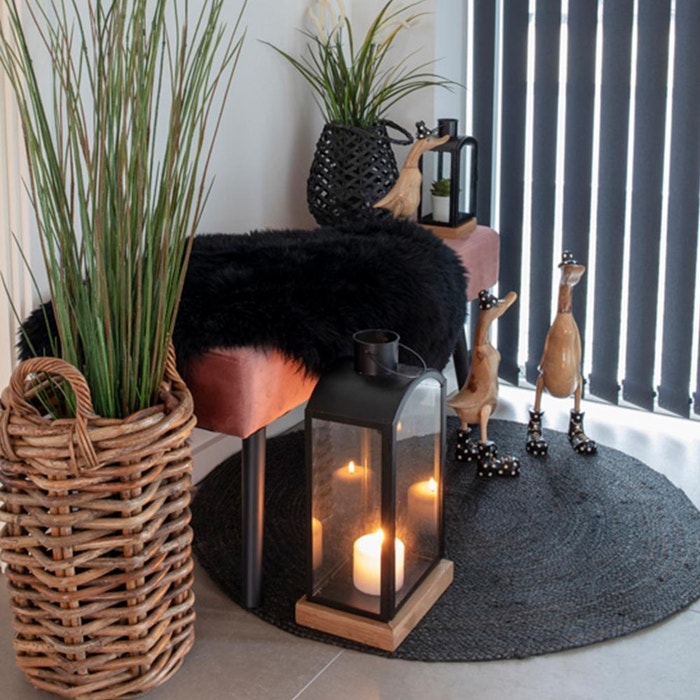 Milou jute vloerkleed donkergrijs - Ø 90 cm - ronde - bohemian