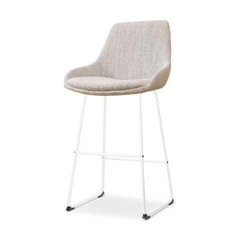 Nino-Isa barkruk beige gemêleerd - wit onderstel - 75 cm