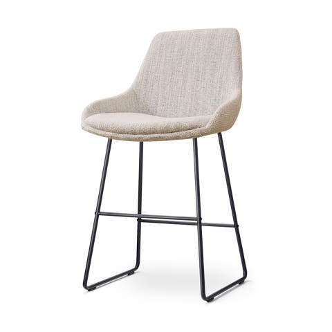 Nino-Isa barkruk beige gemêleerd - zwart onderstel - 65 cm