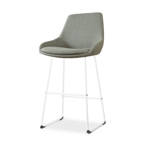 Nino-Isa barkruk saliegroen - wit onderstel - 75 cm