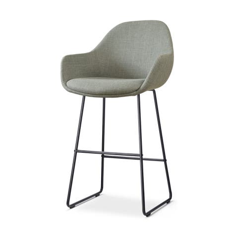 Nino-Mae barkruk saliegroen - zwart onderstel - 75 cm